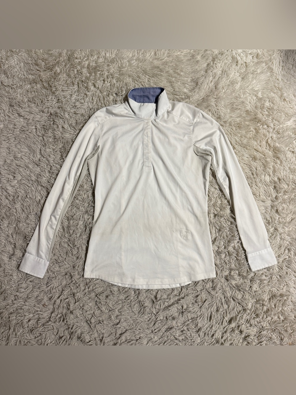 Women’s Medium White Essex Classics Long Sleeve Horseback Riding Show Shirt